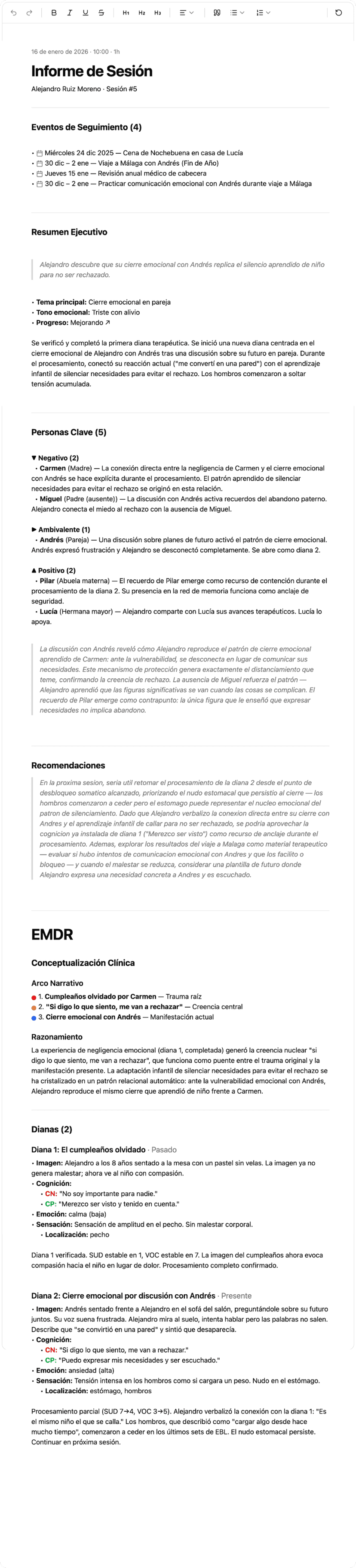 Session report summary