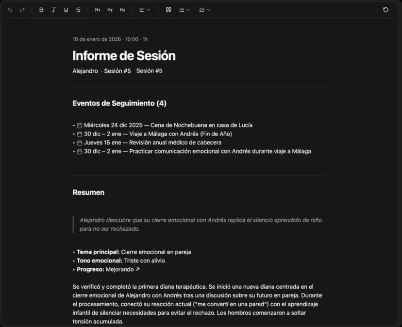 Session notes template
